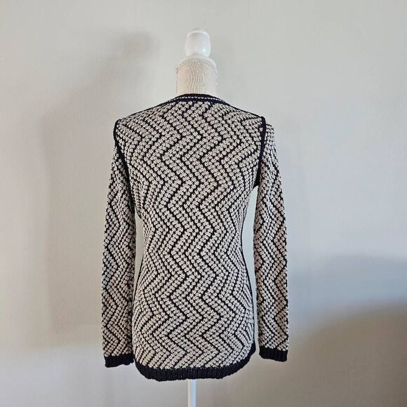 Tory Burch Navy and Beige Tunic Sweater Size Small - Picture 2 of 7